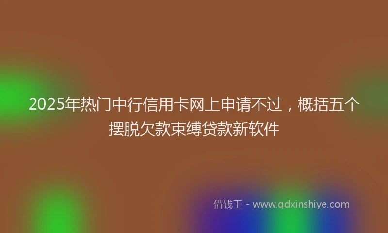 2025年热门中行信用卡网上申请不过，概括五个摆脱欠款束缚贷款新软件
