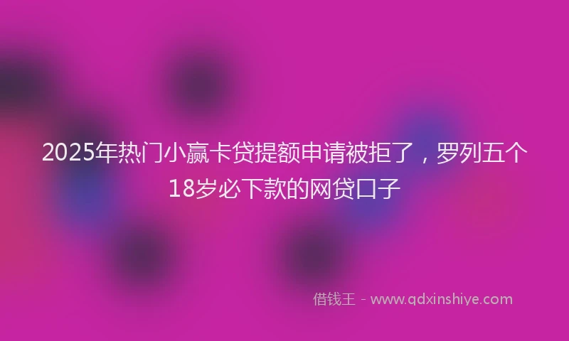 2025年热门小赢卡贷提额申请被拒了，罗列五个18岁必下款的网贷口子