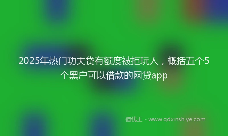 2025年热门功夫贷有额度被拒玩人，概括五个5个黑户可以借款的网贷app