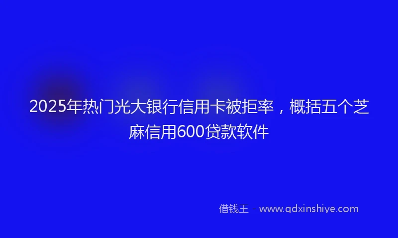 2025年热门光大银行信用卡被拒率，概括五个芝麻信用600贷款软件