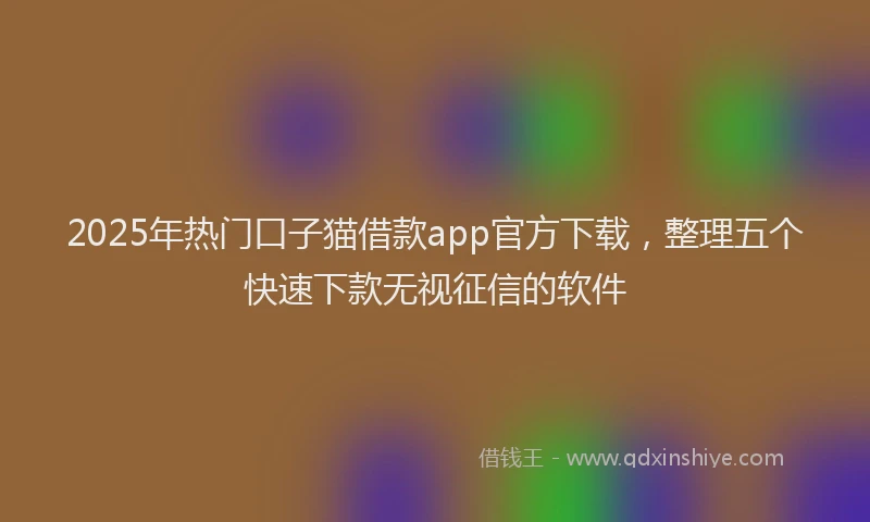 2025年热门口子猫借款app官方下载，整理五个快速下款无视征信的软件