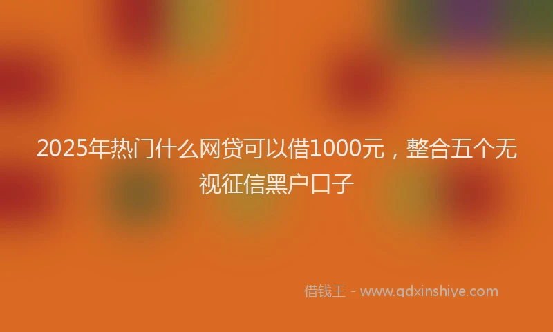 2025年热门什么网贷可以借1000元，整合五个无视征信黑户口子