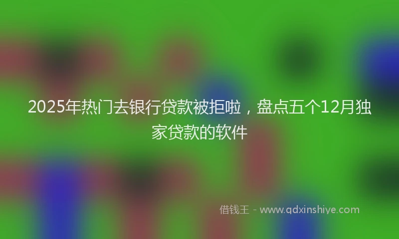 2025年热门去银行贷款被拒啦，盘点五个12月独家贷款的软件