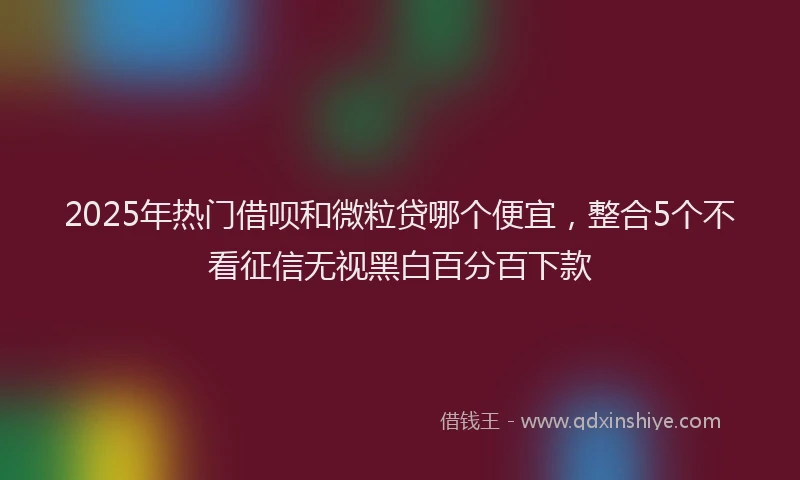 2025年热门借呗和微粒贷哪个便宜，整合5个不看征信无视黑白百分百下款