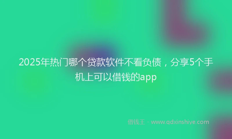 2025年热门哪个贷款软件不看负债，分享5个手机上可以借钱的app
