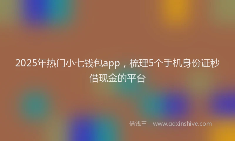 2025年热门小七钱包app，梳理5个手机身份证秒借现金的平台