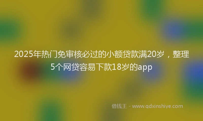 2025年热门免审核必过的小额贷款满20岁，整理5个网贷容易下款18岁的app