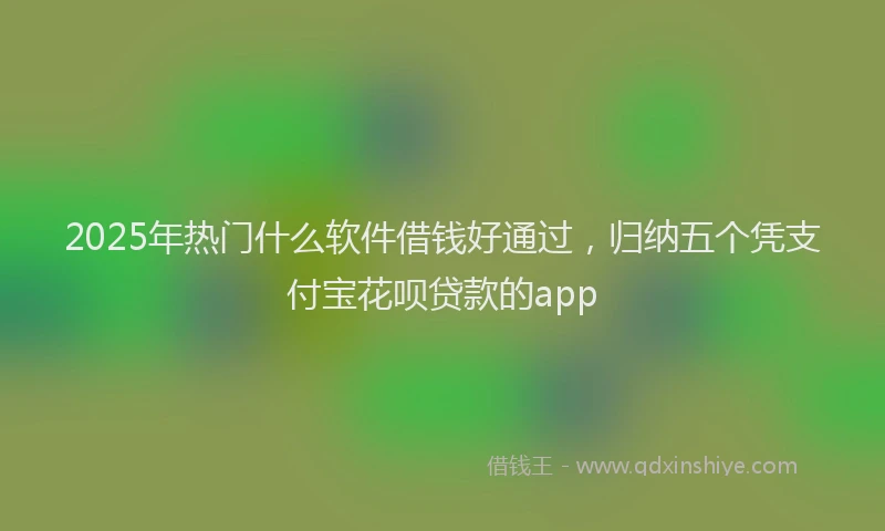 2025年热门什么软件借钱好通过，归纳五个凭支付宝花呗贷款的app