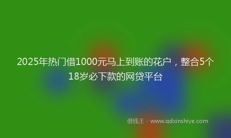 2025年热门借1000元马上到账的花户，整合5个18岁必下款的网贷平台