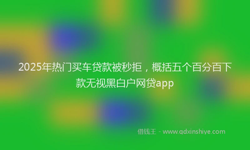 2025年热门买车贷款被秒拒，概括五个百分百下款无视黑白户网贷app