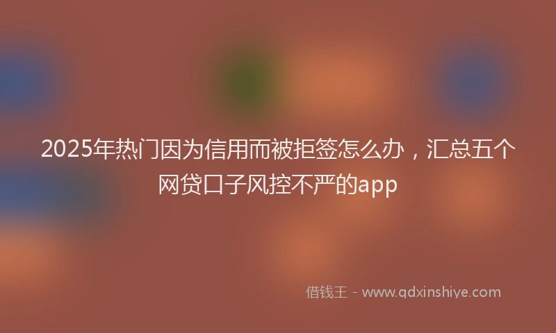2025年热门因为信用而被拒签怎么办，汇总五个网贷口子风控不严的app
