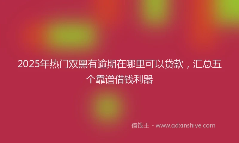 2025年热门双黑有逾期在哪里可以贷款，汇总五个靠谱借钱利器
