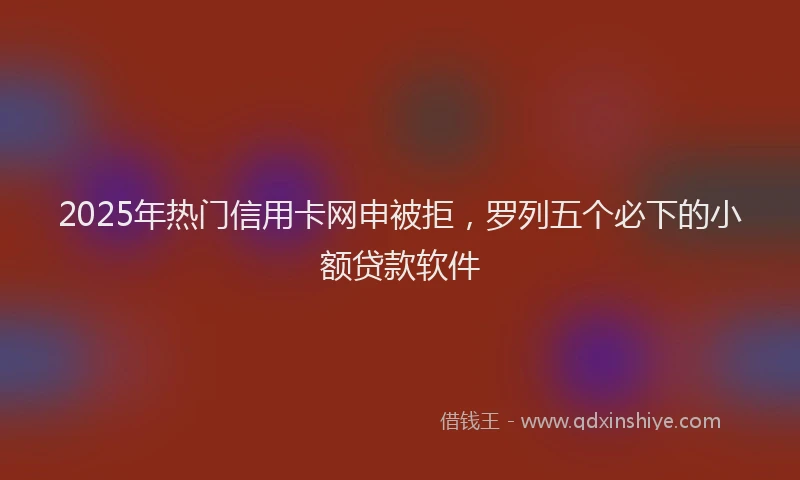 2025年热门信用卡网申被拒，罗列五个必下的小额贷款软件