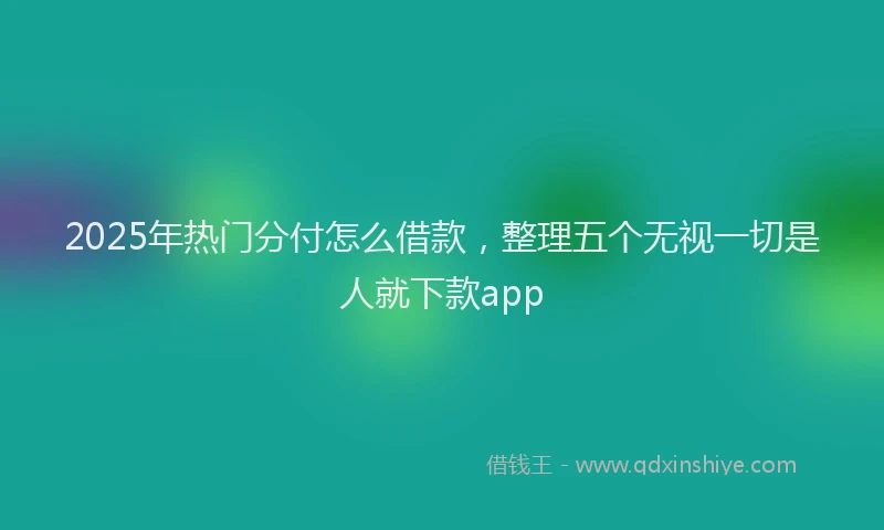 2025年热门分付怎么借款，整理五个无视一切是人就下款app