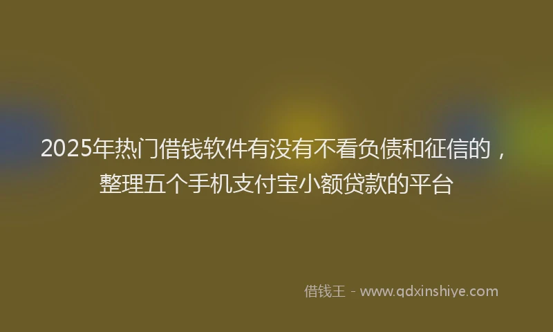 2025年热门借钱软件有没有不看负债和征信的，整理五个手机支付宝小额贷款的平台