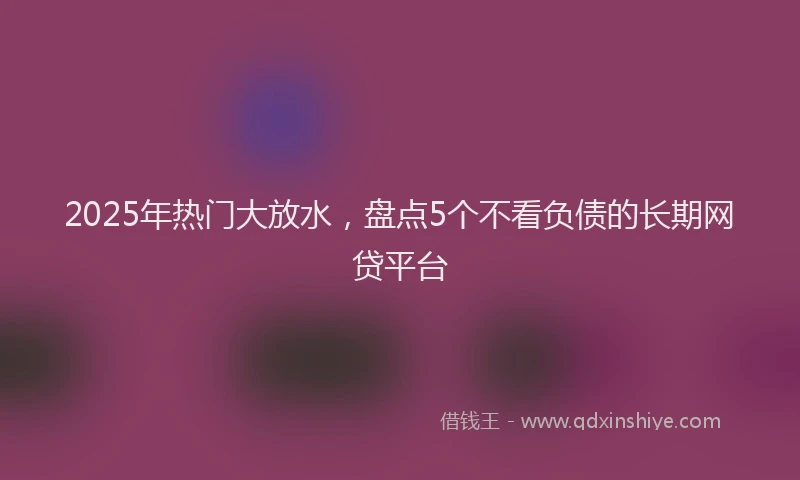 2025年热门大放水，盘点5个不看负债的长期网贷平台