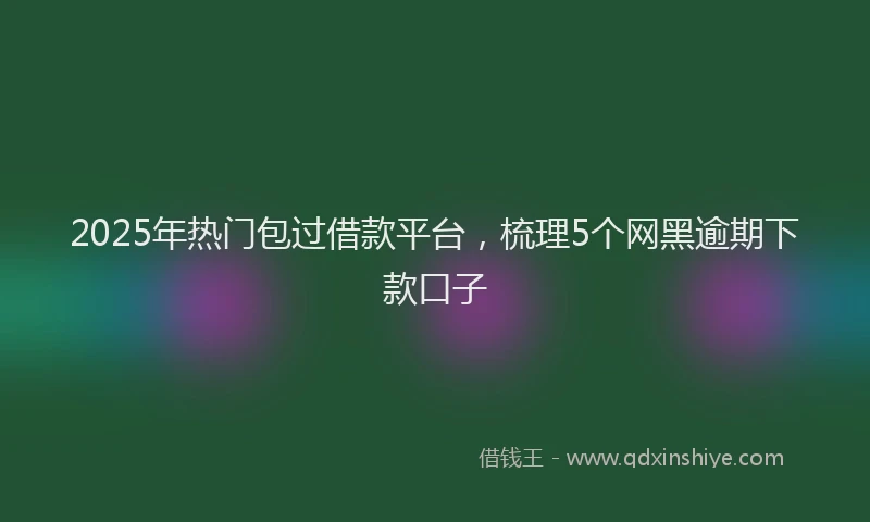 2025年热门包过借款平台，梳理5个网黑逾期下款口子