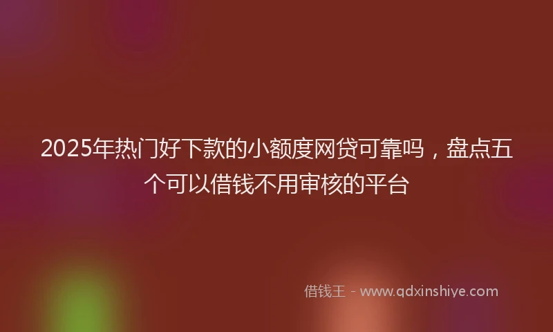 2025年热门好下款的小额度网贷可靠吗，盘点五个可以借钱不用审核的平台