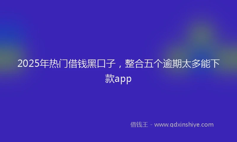 2025年热门借钱黑口子，整合五个逾期太多能下款app