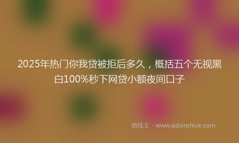 2025年热门你我贷被拒后多久，概括五个无视黑白100%秒下网贷小额夜间口子