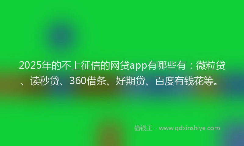 2025年的不上征信的网贷app有哪些有：微粒贷、读秒贷、360借条、好期贷、百度有钱花等。