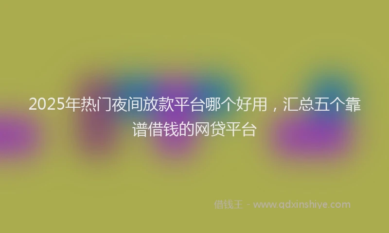 2025年热门夜间放款平台哪个好用，汇总五个靠谱借钱的网贷平台