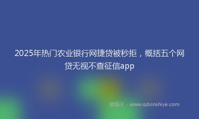 2025年热门农业银行网捷贷被秒拒，概括五个网贷无视不查征信app