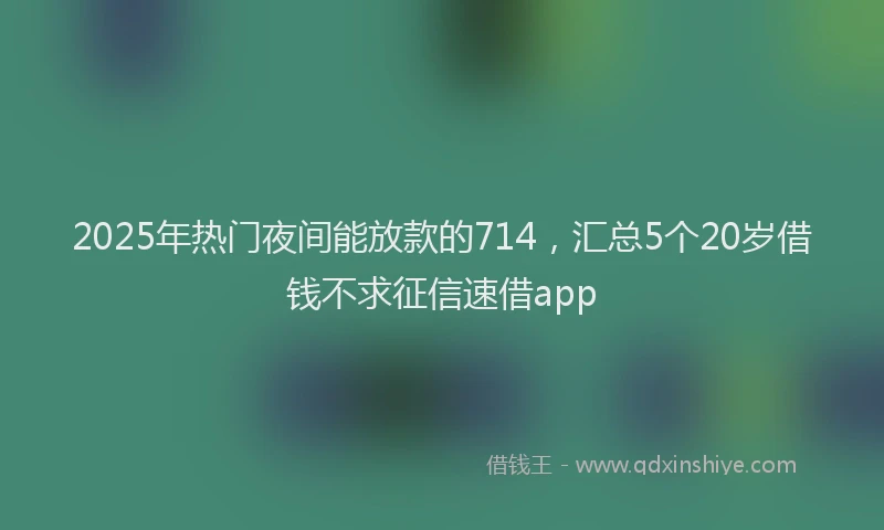2025年热门夜间能放款的714，汇总5个20岁借钱不求征信速借app