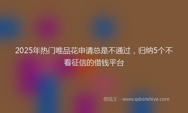 2025年热门唯品花申请总是不通过，归纳5个不看征信的借钱平台