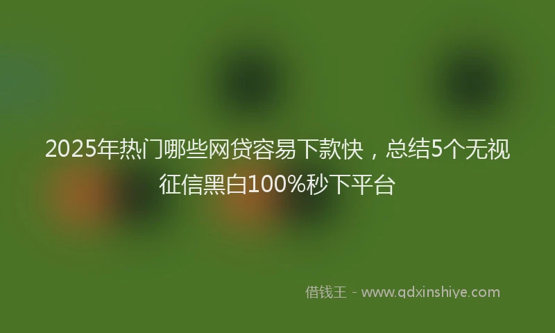 2025年热门哪些网贷容易下款快，总结5个无视征信黑白100%秒下平台
