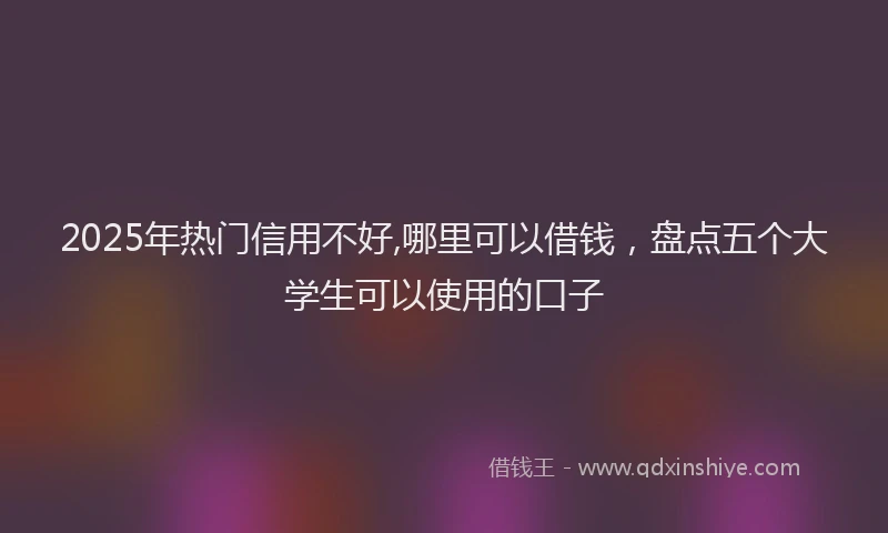 2025年热门信用不好,哪里可以借钱，盘点五个大学生可以使用的口子