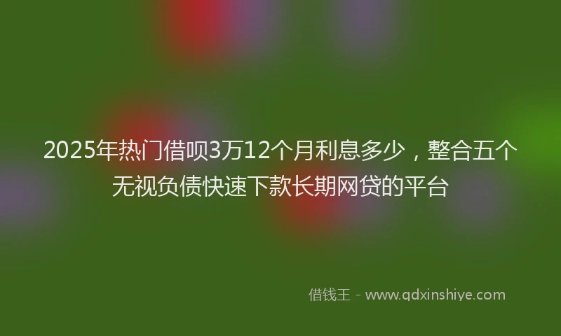 2025年热门借呗3万12个月利息多少，整合五个无视负债快速下款长期网贷的平台