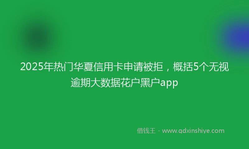 2025年热门华夏信用卡申请被拒，概括5个无视逾期大数据花户黑户app