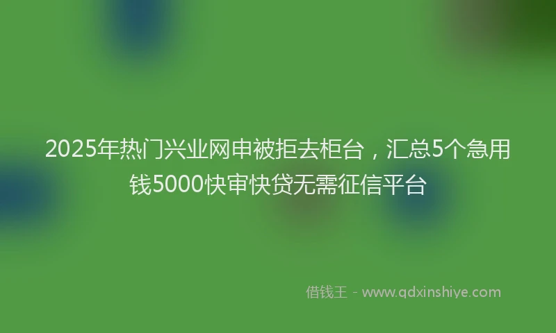 2025年热门兴业网申被拒去柜台，汇总5个急用钱5000快审快贷无需征信平台