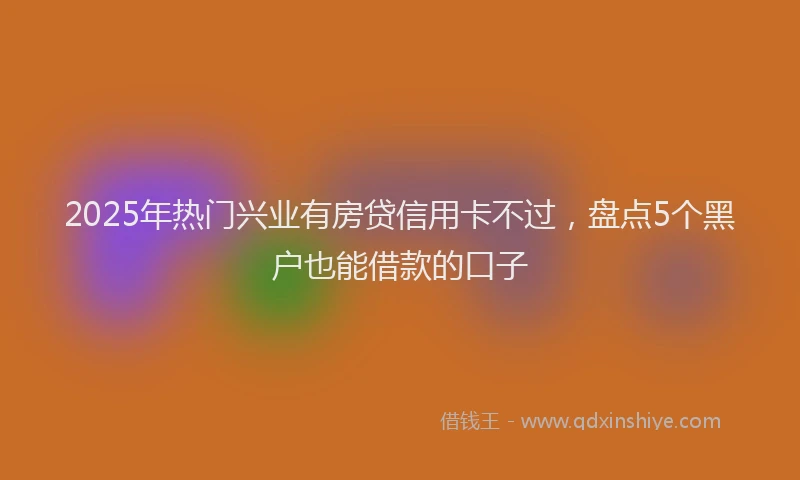 2025年热门兴业有房贷信用卡不过，盘点5个黑户也能借款的口子