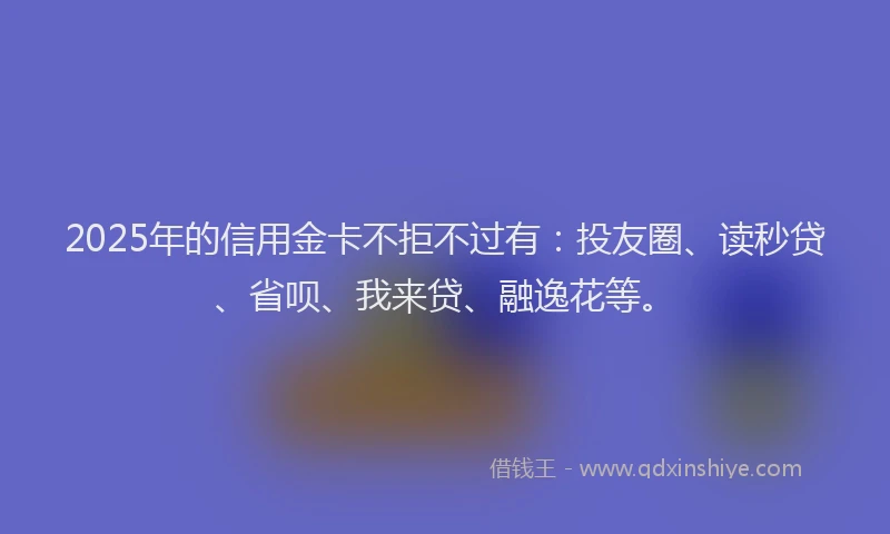 2025年的信用金卡不拒不过有：投友圈、读秒贷、省呗、我来贷、融逸花等。
