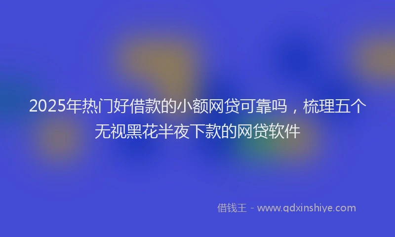 2025年热门好借款的小额网贷可靠吗，梳理五个无视黑花半夜下款的网贷软件