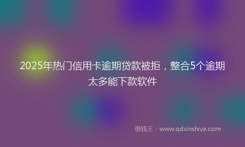 2025年热门信用卡逾期贷款被拒，整合5个逾期太多能下款软件