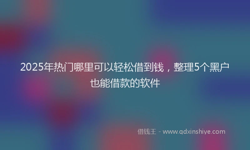 2025年热门哪里可以轻松借到钱，整理5个黑户也能借款的软件
