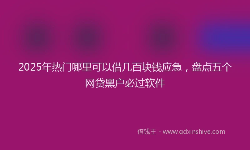 2025年热门哪里可以借几百块钱应急，盘点五个网贷黑户必过软件