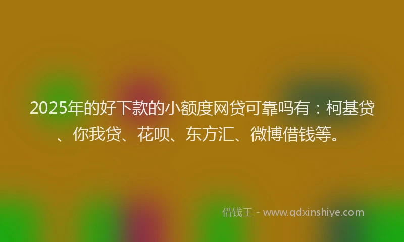 2025年的好下款的小额度网贷可靠吗有：柯基贷、你我贷、花呗、东方汇、微博借钱等。