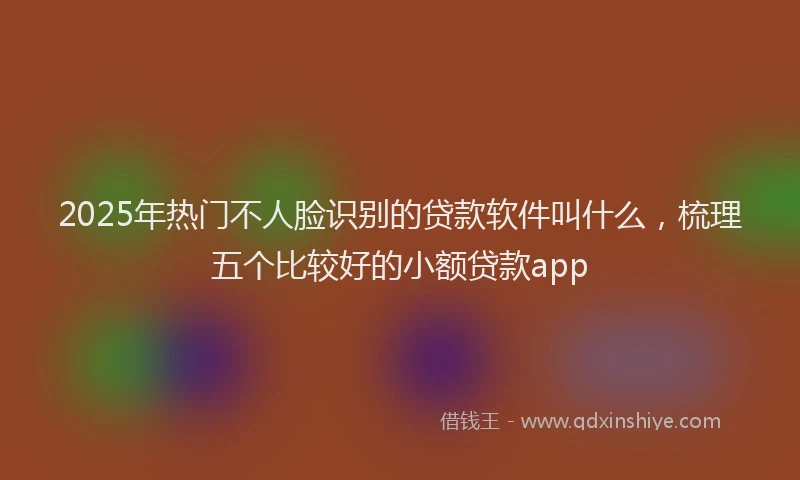 2025年热门不人脸识别的贷款软件叫什么，梳理五个比较好的小额贷款app