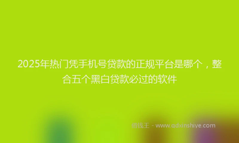 2025年热门凭手机号贷款的正规平台是哪个，整合五个黑白贷款必过的软件