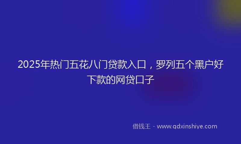 2025年热门五花八门贷款入口，罗列五个黑户好下款的网贷口子