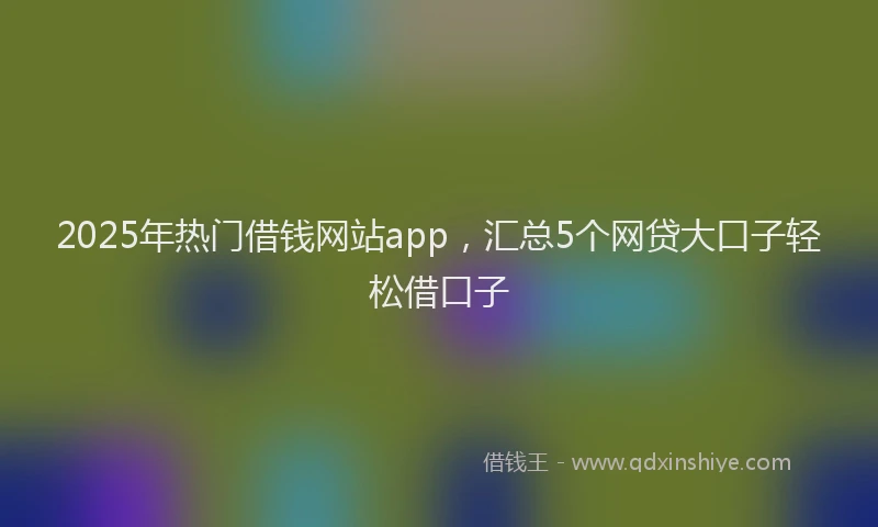 2025年热门借钱网站app，汇总5个网贷大口子轻松借口子