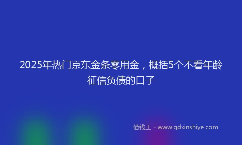 2025年热门京东金条零用金，概括5个不看年龄征信负债的口子