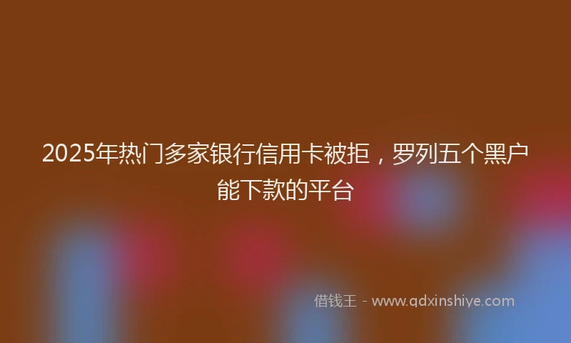 2025年热门多家银行信用卡被拒，罗列五个黑户能下款的平台
