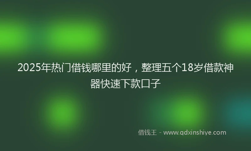 2025年热门借钱哪里的好，整理五个18岁借款神器快速下款口子