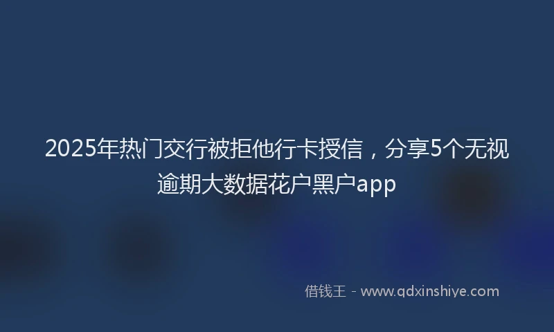 2025年热门交行被拒他行卡授信，分享5个无视逾期大数据花户黑户app