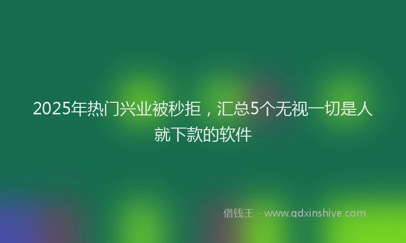 2025年热门兴业被秒拒，汇总5个无视一切是人就下款的软件